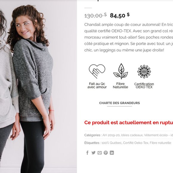 Chandail designer québécoise XS - Picture 5 of 5